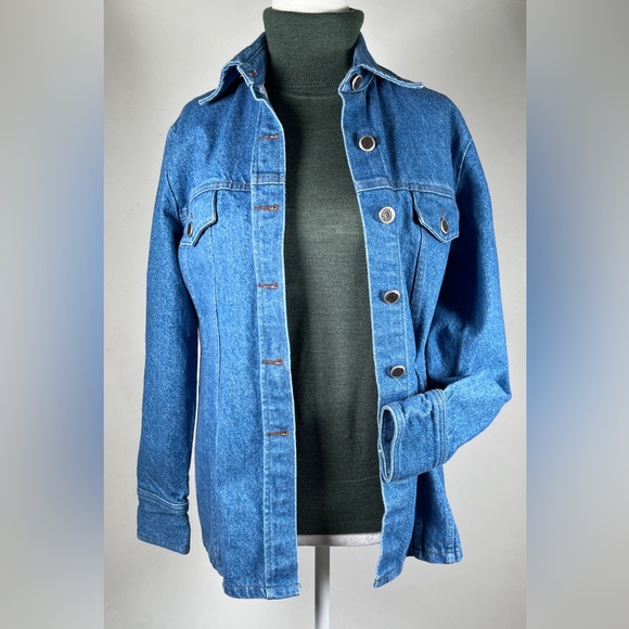 STEVE MADDEN Denim Jean Shirt Jacket 3/4 - Picture 7 of 14